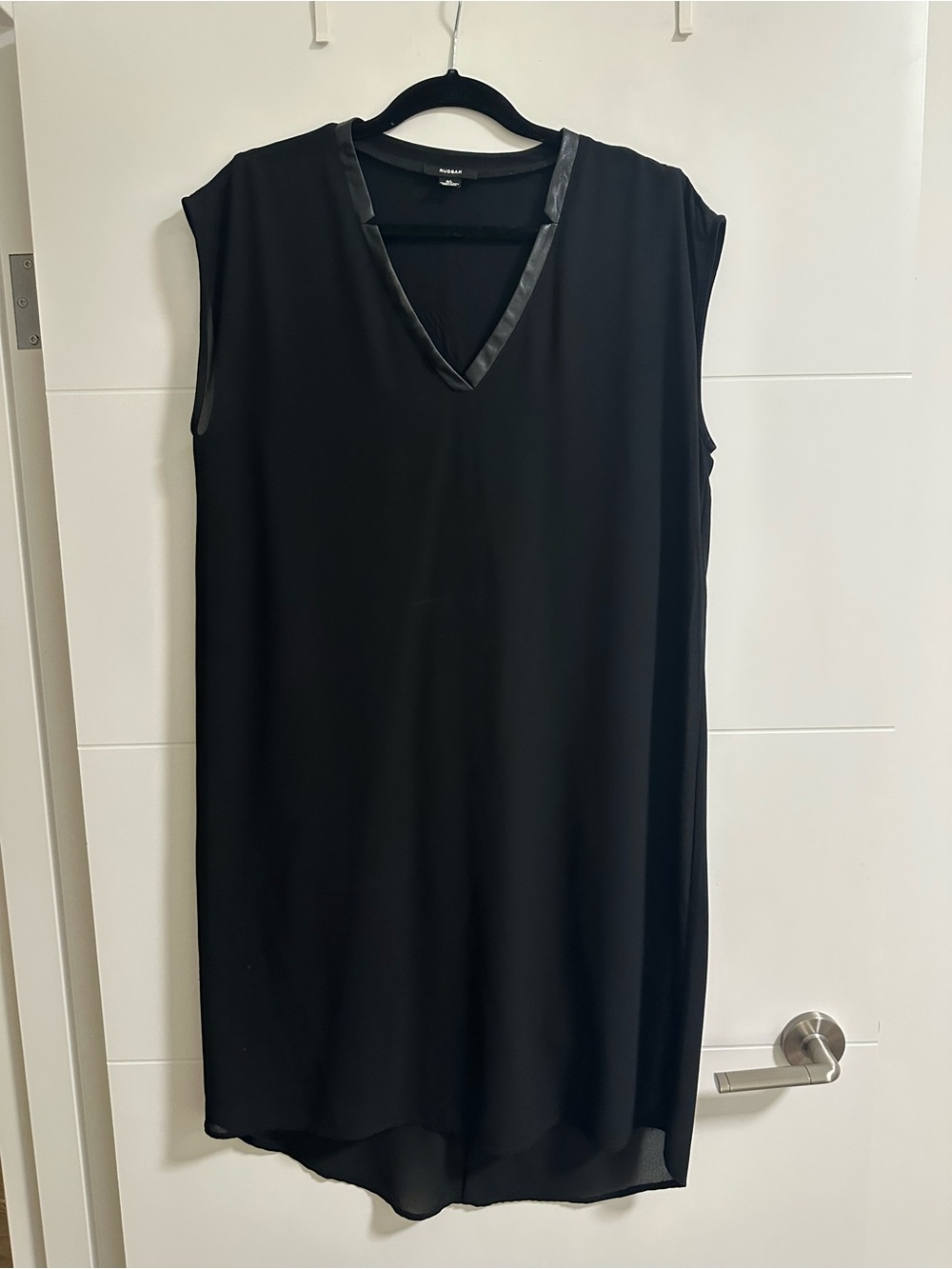 Rudsak Sleeveless V-neck Shift Dress with Leather Trim